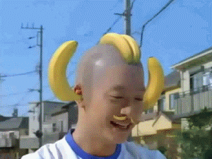 Asian crazy bananas GIF